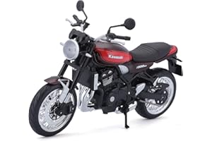 BAUER SPIELWAREN Maisto Kawasaki Z900RS Modèle de moto à l'échelle 1:12 avec suspension et béquille latérale rabattable 17 cm, marron/orange (5-18990)