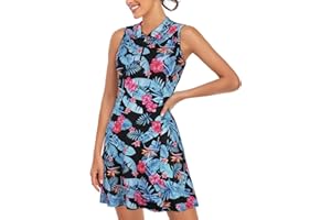 CUCUCHY STYLE Cucuchy Womens Polo Tennis Golf Dresses with Shorts Sleeveless Zip Up Athletic Dress