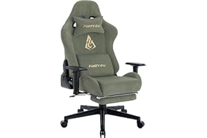Andyou Ergonomic Gaming Chair with Footrest, Racing Style PC Chair, Height Adjustable with Headrest and Lumbar Support