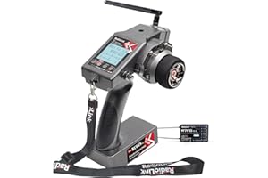 Radiolink RC6GS V3 7 Channels RC Transmitter and R7FG Gyro Receiver Kit for RC Car,2.4Ghz RC Controller,30 Models Storage,2.4Ghz 600M Remote Radio Controller Receiver Kit for RC Crawler,Boat,Drifting