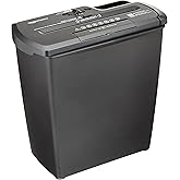 Amazon Basics Aktenvernichter, Streifenschnitt, CD-Schredder, 7-8 Blätter, Schwarz