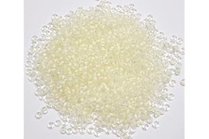 PERLIN 1100 cuentas de cristal de 4 mm, 6/0, perlas Pony, transparentes, pequeñas cuentas redondas, (color blanco interior)