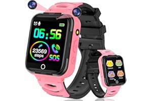 Smooce Reloj Inteligente Niños,Smartwatch Niños Música con 24 Juegos,Reloj telefono niños con SOS,Dual Cámara,Grabadora,Linterna,Video,Despertador,Reloj para Niños y Niñas 3-12 Años