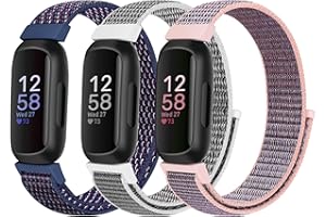RUNOSTRICH Nylon Sport Loop Straps Compatible with Fitbit Inspire 3/Inspire 2/Inspire HR/Inspire/Fitbit Ace 3/Ace 2 for Women Men Kids, Soft Nylon Band Breathable Comfortable Replacement Wristband Straps