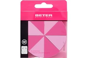 BETER - Esponja Maquillaje Latex Partible, Esponja triangular, Textura ultrasuave, Acabado natural, Precisión, Beauty Blender, Esponja de maquillaje, Para maquillaje fluido, Productos en Crema
