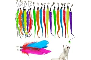 DLAND Ricarica per giocattoli per gatti e vermi per gatti Toycat con piume, ricambio per bacchetta per gatti (20 pezzi)