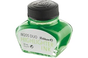 Pelikan 339580 - Tinta para pluma estilográfica 4001, frasco de vidrio de 30 ml, color verde fluorescente, en caja de regalo