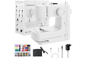 OKYUK Macchina da Cucire Elettrica Domestica per Principianti - 12 Punti, Compatta e Portatile