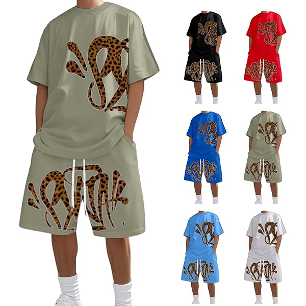 Tuta Corta Uomo Syna World - Set Sportivo Estate Con T-Shirt E Pantaloncini - Fitness Jogging