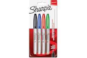 Sharpie Pennarelli indelebili | punta fine | colori classici assortiti | confezione da 4