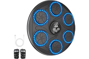 BukyTom Music Boxing Machine Adulti: - 12 modalità di velocità Macchina da BOXEN Musical Pugile con Guanti da Boxe - LED Musica Bluetooth Boxe Allenamento per Casa