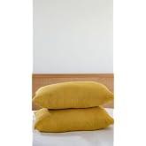 RAYME TEKSTIL 4 Katlı M&uuml;slin Yastık Kılıfı,%100 Pamuk, 50x70 cm, 2'li Set, Nefes Alabilir, D&uuml;z Renk, Yatak Odası i&ccedil;in (Hardal
