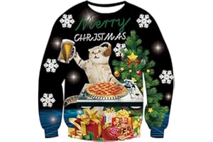 AIDEAONE Pull de Noël Homme Femme Pull de Noël drôle Pull de Noël Laid