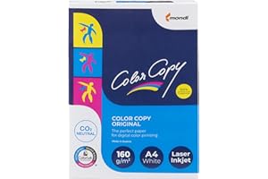 Imballaggi 2000 - Color Copy Risma Carta A4 Liscia 160 g/m² 1 Box 250 Fogli per Stampante Ink Jet Laser Fax, Bianca Spessa, Ufficio e Scuola, Non Trapassa Colore