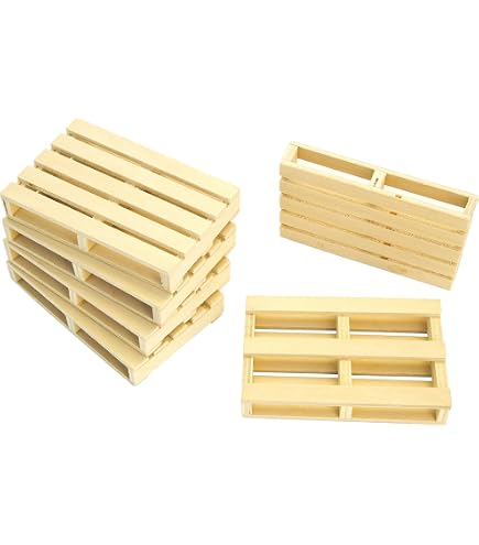 Dessous De Verre En Bois Lot De 6 - Mini Palettes Style Europe, 2x12x8 Cm, Protection Table, Déco Originale