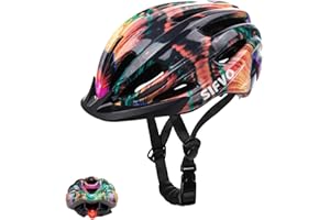 Kids Bike Helmet with Safety Light, SIFVO Kids Helmet 50-57cm Adjustable for Kids 5-8-10-12, Cycle Helmets with Visor for Boys & Girls