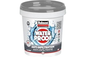 Rubson revêtement Waterproof Anti fuite Gris 1kg pour réparation et étanchéité, protecteur de toiture à base de silicone