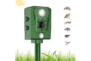 QUEATH Ultrasuoni Solare Repellente Gatti,Repellente per Animali,Repeller per Piccioni,Utile per Fattoria,Giardino,Cortile,Repellente per Gatti