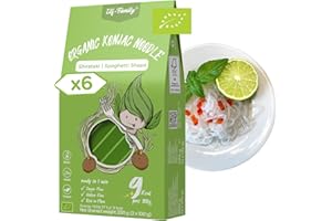 ‎ELF-FAMILY Elf-Family 270g x6er Box(12 pack) Bio Konjak Nudeln Ultra Low Carb Shirataki Nudeln Vegan Glutenfrei-Instant Nudeln ohne kohlenhydrate/Keto/Kalorienarme/Fettfrei/Zuckerfrei -Spaghetti MHD: 12/11/2026