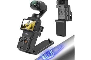 AMAZEAR Magnetyczny Uchwyt Montażowy dla DJI Osmo Pocket 3, Akcesoria Pocket3 Adapter Rozszerzający, Uchwyt z Przyssawką na Biurku, Pionowej Powierzchni, 180° Regulowany, Szybkie Mocowanie (Czarny)