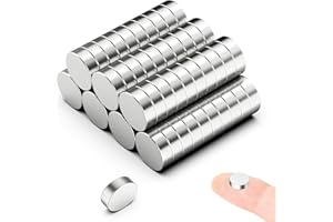 Imán de neodimio, GeeRic 70 Piezas Imanes Neodimio Mini imanes Extremadamente Fuertes Imanes de Neodimio para DIY, Nevera, Puerta, Pizarra, Mapa, Artesanías (3mmx10mm)