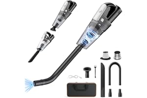 Yontwe 100W Aspirapolvere a mano Aspirapolvere manuale per auto senza fili Portatile ad alta potenza 8000-14000PA Mini aspirapolvere portatile con 3 batterie ricaricabili Ricarica USB