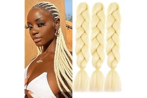 Xtrend 3 Packs 24 pouces Jumbo Tresting Extensions de cheveux pour les femmes Blondes à haute température Kanekalon Traiding pour torsion Crochet Box Braids (3packs, 613#)
