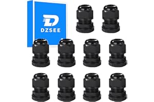 DZSEE M20 Cable Gland 10Pcs, 20mm Armoured Cable Glands Waterproof, Plastic Nylon Compression Glands Connectors with Locknut and Washer, Ideal for Cable Installation and Equipment Maintenance
