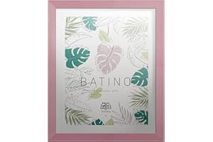 aFFa frames, Batino, Cadre photo en bois, Light, Rectangle, avec vitre acrylique, dos HDF, Pink, A4, 21x29,7 cm