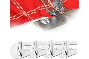 NQEUEPN 4pcs Sewing Rolled Hemmer Foot, 7-10mm 4 Styles Blind Hem Presser Foot Kit Sewing Machine Attachments Wide Narrow Seam Guide for Sewing Machine
