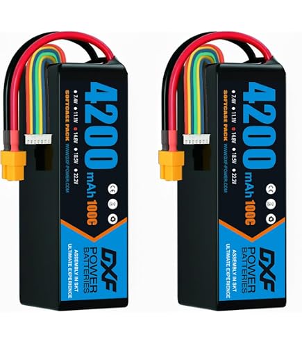 DXF 2 confezioni 2s batteria Lipo, potente per modelli di veicoli - 2s Lipo 7.6v, 6600mah