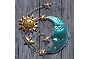 JINGLING metal, diseño sol y luna, decoración pared metal, decoración pared para exteriores, arte celestial, decoración para el hogar, salón, dormitorio
