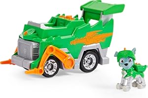 PAW PATROL PAT' PATROUILLE RESCUE KNIGHTS - VÉHICULE + FIGURINE CHEVALIER ROCKY - Rejoins Pat' Patrouille Mission Chevalier avec Rocky & Véhicule Pat' Patrouille Dragon Lance-Projectile - Jouet Enfant 3 Ans +