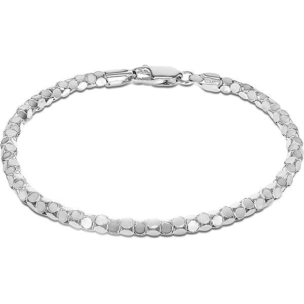 Bracciale Tuscany Silver In Argento 925 Per Donna, Regolabile Con Sfere E Catena, Placcato Rodio, 2-21,5 Cm. Eleganza Senza Tempo.