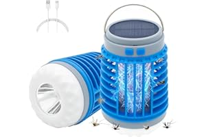 HOIDOKLY Mozz Guard, 2025 Nuevo 3 en 1 Mozz Guard Mosquito Zapper, Lámpara Impermeable para Mosquitos para Exteriores, con USB Recargable y Energía Solar, Adecuada para Jardín Doméstico, Camping (Azul)