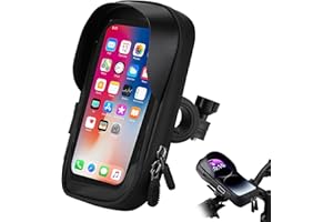 poraceous Soporte Movil Bicicleta Impermeable Soporte Movil Moto, Bolsa Bici con Soporte para Telefono Móvil, Rotación de 360 ° para Teléfono Inteligente Móvil de 4,7-7,0 Pulgadas (Negro)