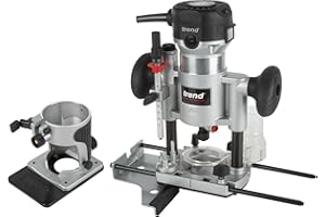 Trend T1 Dual-Base Trim & Plunge Router, 1/4 Inch Collet, 710W, 240V, Compact Precision Cutting Woodworking Power Tool, T1EPS