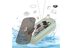 Weigudoc Ultraschallreiniger 48000 Hz, Ultraschall-blaulicht-sterilisations-brillenreinigungsmaschine 350Ml Mit Digitalem Timer für Brillen, Uhren, Schmuck, Ringe, Halsketten, Make-up-Pinsel(Green)