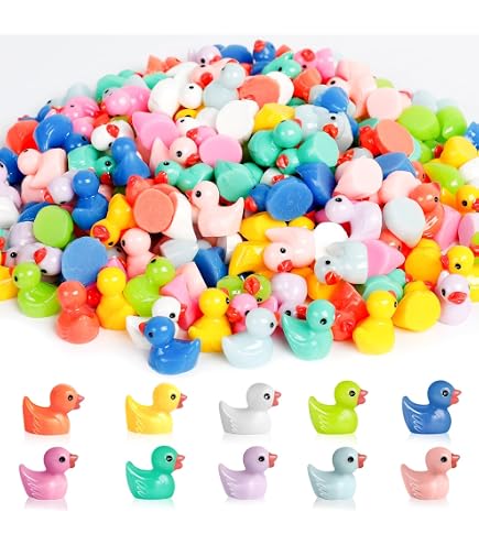 150 Mini Canards En Résine – Figurines Jaunes Pour Déco Jardin, Aquarium, Maison De Poupée – Lot Créatif
