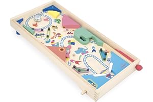 Janod Flipper Montare-Decorazione da Fiera-Gioco di Azione e riflessi per Bambini a Monteroi-Me-Apprendimento di strategia e concentrazione-Legno Certificato-dai 5 Anni in su, Multicolore, J03368
