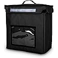 Delivery Champ Polyester Modern Magma Insulated Water Stain Repellent Food Pizza Bag 16X16X8 Inches (Black, 40L)