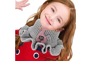 WEITING Écharpe d'hiver pour enfants, épaissir écharpe d'hiver pour enfants avec tricot - hiver bébé girafes écharpe avec volants écharpe en coton pour filles, cache-cou chaud, écharpes travaillées