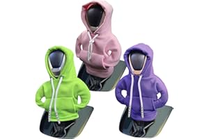 VBGURR 3Pcs Gear Stick Hoodie, Universal Car Gear Stick Hoodie, Sweater Design Stick Shift Cover, Funny Hoodies Gear Lever Decoration, Gearstick Hoodie Shifter Knob Hoodie (Pink + Purple + Green)