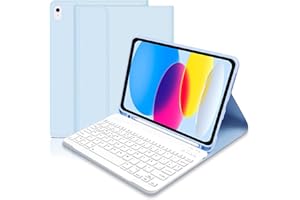 COEZFE Funda con Teclado para iPad 10 Generación 2022 & 11 Generación (A16) 2025, Bluetooth Magnético Desmontable Teclado Español Ñ para iPad 10.ª Gen 10,9"/ 11 Gen 11 Pulgadas, Azul