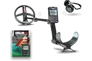 XP Metal Detectors Deus II - étanche & multifréquence, pour la Recherche de trésor et rélique - avec Disque FMF 22cm, télécommande, Casque sans Fil WS6 & Canne S-Telescopic (DEUS2-22FMFRCWS6FE)