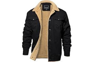 EKLENTSON Men's Military Jacket Tactical Warm Fleece Winter Coat Windbreaker Thick Lapel Collar Combat Casual Cargo Jacket