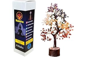 NAISHA Seven Chakra Tree of Life - Crystal Tree for Positive Energy - 7 Chakra Stone Tree- Feng Shui Trees Tree of Life Decor - Spiritual Gifts -Money Tree - Home Décor