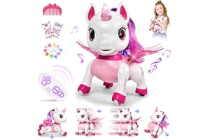 Joellfuner Roboter Einhorn, Ferngesteuerter Roboter für Kinder, Intelligenter Interaktiver Spielzeug Roboter, Kreative Haustier Geschenke für Jungen und Mädchen 3-12 Jahren (Einhorn)