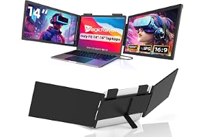 MAGICRAVEN 14-tums bärbar bildskärm, 1080P FHD IPS skärmförlängare för bärbar dator, trippelskärm för bärbar dator 14"-16", USB C-skärm för Windows, Mac, Android, Chrome, Plug and Play (ingen HDMI)