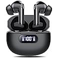 Ear buds Wireless Earbuds, Bluetooth 5.3 Headphones 2025 NEW Wireless Earphones, 4 ENC Noise Cancelling Mic, HiFi Stereo, 48H Playtime Mini In Ear Bluetooth Earbuds LED Display IP7 Waterproof, Black
